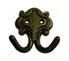 Крючок Левша КМ-4 2-рожковый, старинная бронза У8-6569.СБ 