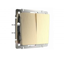 Выключатель WERKEL W1120010 двухклавишный шампань рифленый a051423 