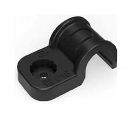 Пластиковая односторонняя крепеж-скоба для прямого монтажа Промрукав атмосферостойкая черная, в п/э, д 32, 25 шт PR13.0375 