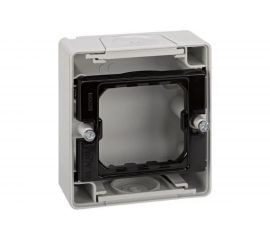 Основание под 1-местную рамку Simon, IP55, открытый монтаж, 75х84х33мм, S44 Aqua, серый 4400751-035 