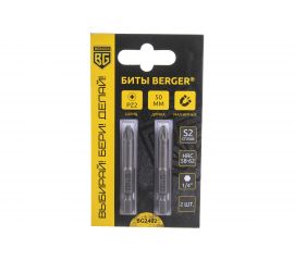 Биты магнитные PZ2, 50 мм, 2 шт, S2 Berger BG BG2402 