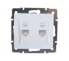 Двойная компьютерная розетка LEZARD RAIN белая 703-0288-141 