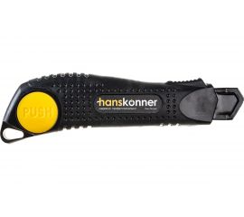 Нож Hanskonner 18 мм, обрезиненный корпус, быстрая разблокировка, лезвие SK2 0.7мм HK1076-08-02 