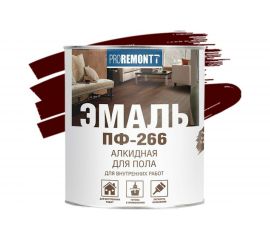Эмаль PROREMONTT ПФ-266 красно-коричневая, 0.9 кг Лк-00004597 