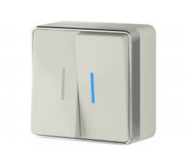 Выключатель WERKEL W5020103 двухклавишный с подсветкой Gallant слоновая кость a051550 