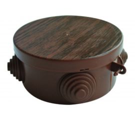 Распаячная коробка Урал ПАК для открытой проводки под темное дерево 85*40 (круглая), 4 входа ( герм.), IP54,(32) КО-91008085-032 