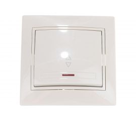 Проходной выключатель Lezard MIRA, с подсветкой, крем, со вставкой, 701-0303-114 