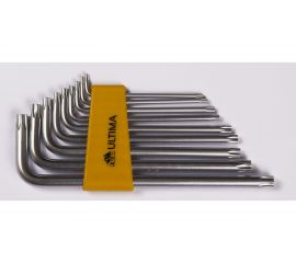 Набор ключей Ultima TORX, 9 шт в наборе, CrV, T10-T50, удлиненные 122006 