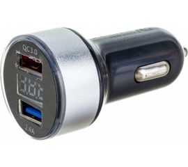 Автомобильное зарядное устройство для телефона и гаджетов DSV USB с вольтметром R77005 