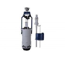 Двухуровневая арматура Псков для бачка, кнопка d 40, нижняя подводка, металлизированный, 77.57.14.3 28144 