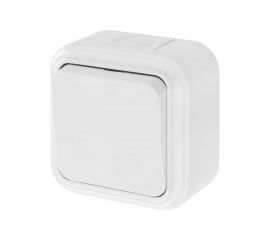 Выключатель Bylectrica 1-клавишная, открытая установка, 6А, IP54, серия ПРАЛЕСКА АКВА, белый, А16-222 