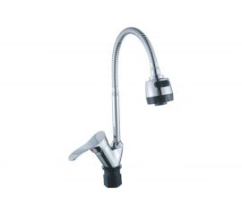 Смеситель для кухни Эверест с гибким изливом, крепление гайка, без гибкой подводки B58-214M 