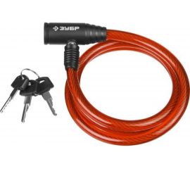 Тросовый замок Зубр Мастер 3 ключа в комплекте длина троса 1200 мм d 10 мм 37263-120 