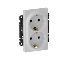 Розетка Legrand Valena LIFE DIY Белый 2-ая с/з со шт., безвинт.зажим 753426 