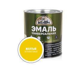 Универсальная алкидная эмаль ЭКСПЕРТ полуматовая, желтая, 2.5 кг 30498 