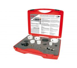 Набор коронок Bi-Metall HSSE-Co8 (6 шт; 22-68 мм; 2 адаптера) RUKO 126302 