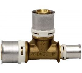 Тройник редукционный Frankische латунь, alpex-duo, 26x3,0 - 16x2,0 - 26x3,0 86826330 