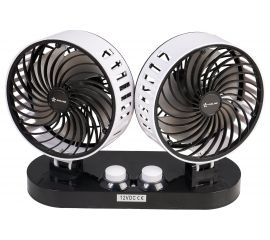 Вентилятор в салон AIRLINE двойной, 2x15 см, 12 В, раздельная регулировка, пластик ACF-12-06 