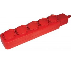 Удлинитель IEK У05В 5 мест, с защитными крышками, IP44, 2Р+PE, 5метров, 3x1мм2, 16А/250В WYP10-16-05-05-44-N 