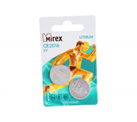 Батарея Mirex, литиевая CR2016 3V 2 шт ecopack 23702-CR2016-E2 