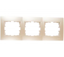Трехместная горизонтальная рамка LEZARD KARINA б/ вст жемчужно-белый перламутр 707-3000-148 