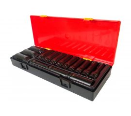 Набор ударных глубоких шестигранных торцевых головок 1/2 10-32мм 15шт JTC-K4151:7421 