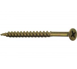 Саморезы с потайной головкой и крупным шагом МТК желтый цинк 1 кг, 3,5x45 113072 