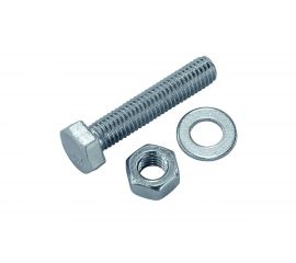 Болт Tech-Krep DIN933 с шестигранной головкой, оцинкованный М12х50 + гайка + шайба 2 шт - пакет 136923 