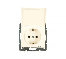 Розетка LEZARD RAIN с/ з с крышкой керамика белая 703-0288-123 