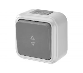 Выключатель Bylectrica 1-клавишный открытая установка, 6А проходной IP54, серия ПРАЛЕСКА АКВА, серый, А610-868 03 