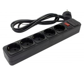 Сетевой фильтр 5bites 1.8 м, 5 розеток, черный SP5B-118 