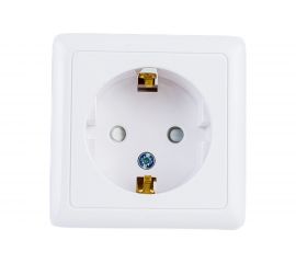 Розетка Schneider Electric 1-м ОП Хит 16А IP20 250В с заземл. защ. шторки бел. RA16-138-B 