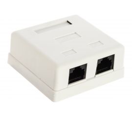 Настенная розетка TWT 2 порта RJ-45, категория 5е, белая, SM2-4545-WH 
