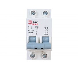 Автоматический выключатель ЭРА SIMPLE ВА 47-29 2P 16А C 4,5кА Б0039229 