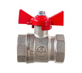 Латунный шаровой кран для воды VALFEX OPTIMA 3/4" ВР/ВР бабочка VF.217.NLB1.034.Bir 