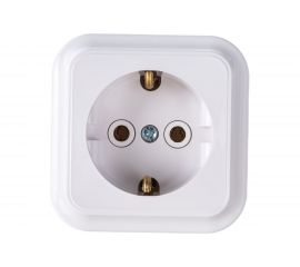 Розетка Bylectrica 1-местная ОУ с заз.конт., серия ПРАЛЕСКА, белый, РА16-254 
