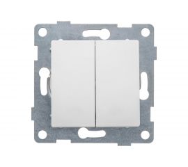 Механизм выключателя GUSI ELECTRIC 2 клавиши, СУ, 10А, 250В, жемчуг С11В2-028 