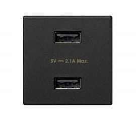 Зарядное устройство Simon, 2хUSB, К45, 5 В, 2,1 А, графит K126E-14 