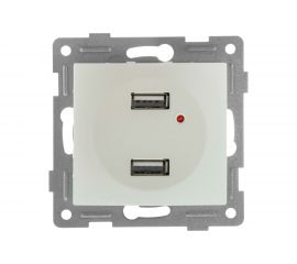 Механизм розетки GUSI ELECTRIC USB, двойной, СУ, жемчуг С11USB2-028 