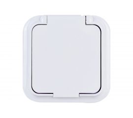 Розетка Bylectrica 1-местная ОУ IP54, серия ПРАЛЕСКА АКВА, белый, РА16-296 