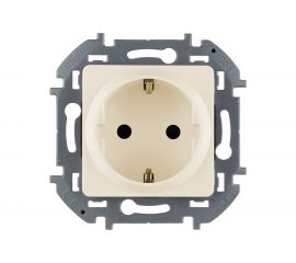 Розетка Legrand 2К+З со шторками - немецкий стандарт - 16 А - 250 В INSPIRIA - слоновая кость 673731 