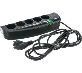 Сетевой фильтр Vektor COM черный 3м 15782 