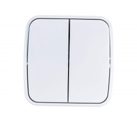 Двойной выключатель Intro 310401 10А, 250В, IP20, ОУ, Polo, белый Б0036095 