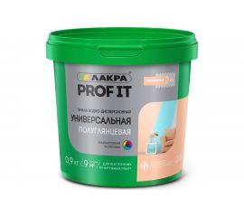 Универсальная водно-дисперсионная эмаль Лакра PROF IT матовая, база А, 0.9 кг Лк-00010877 