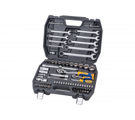 Набор инструмента 1/2 Dr и 1/4 Dr 82 предметов с 12 гранными головками KRAFT KT 700681 