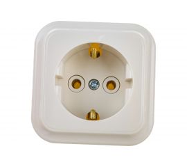 Розетка Bylectrica 1-местная ОУ с заз.конт., серия ПРАЛЕСКА, бежевый, РА16-254 бежевый 