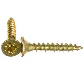 Шуруп для дерева Саморезик 2.5х16 универсальный потай, желтый цинк, Pz-1 1000шт SYZ-2.5х16-1000 