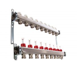 Коллектор из нержавеющей стали с расходомерами 9 вых. STOUT SMS 0917 000009 