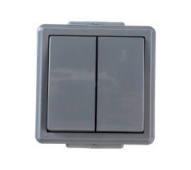 Выключатель Bylectrica 2-клавишная, открытая установка, IP55, серия ПРАЛЕСКА АКВА, А510-2132 03 