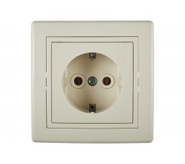 Розетка Aling-conel PRESTIGE 16A 250В с поликарбонатовой вставкой, бежевая 630.999 113163 